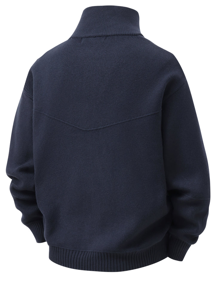 Barnaby | Zip-Front High-Neck Cardigan