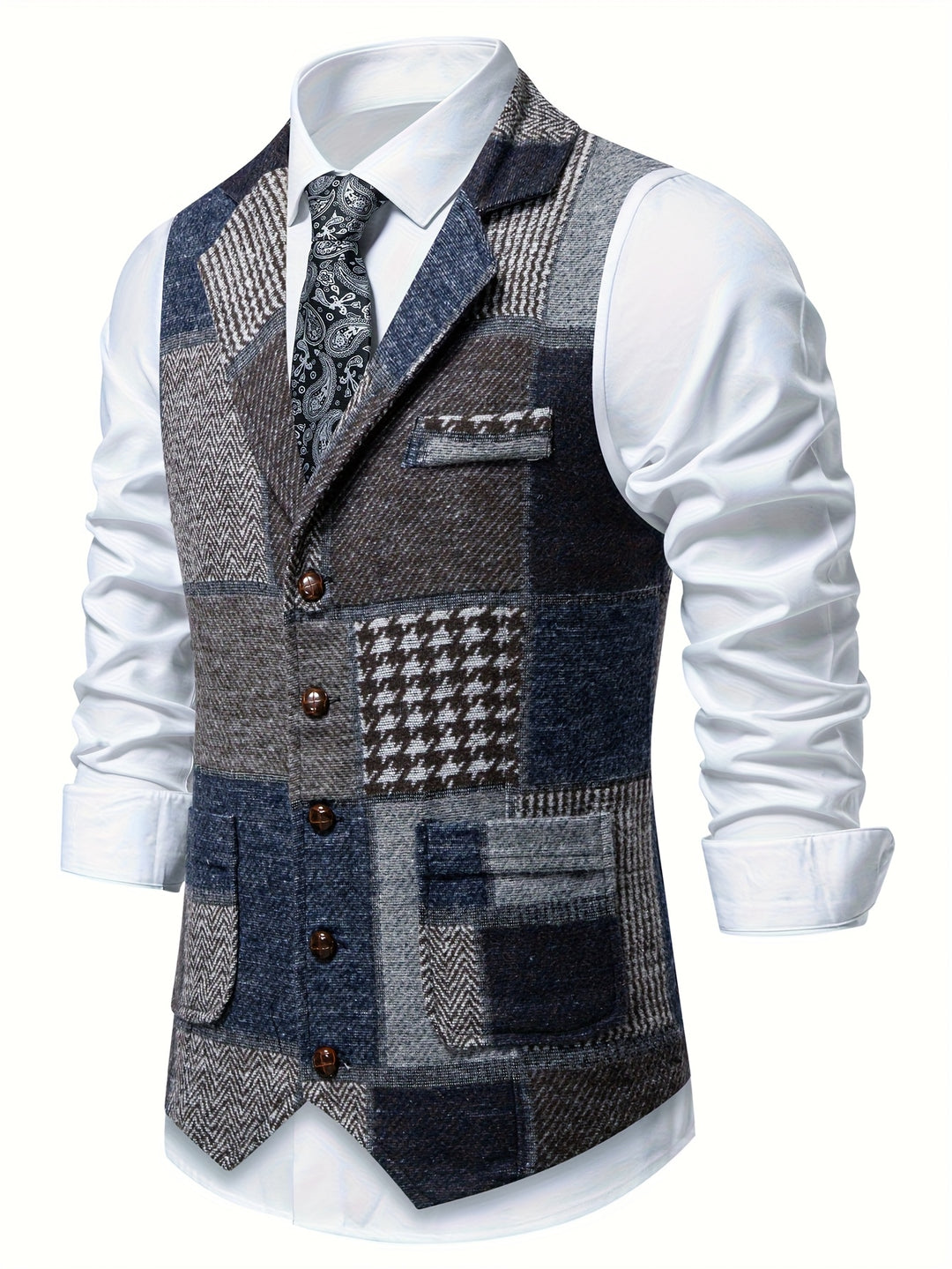 Tobias | Patchwork Tailored Waistcoat
