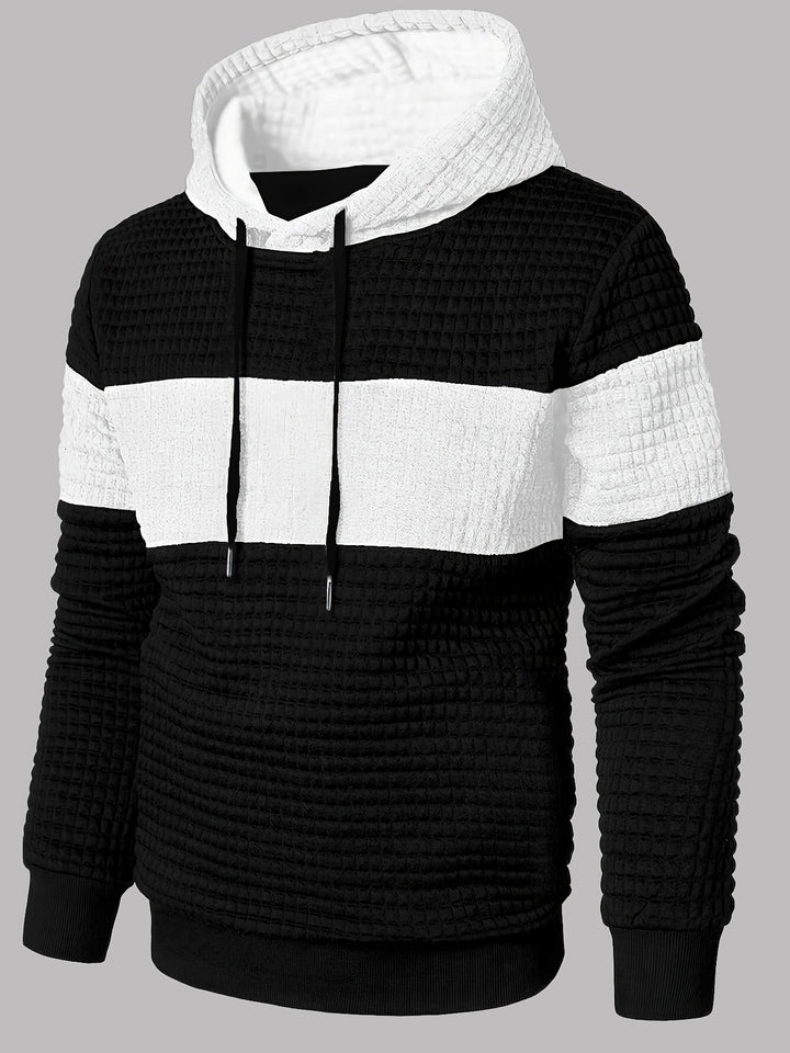 Hayes | Textured Colour-Block Hoodie