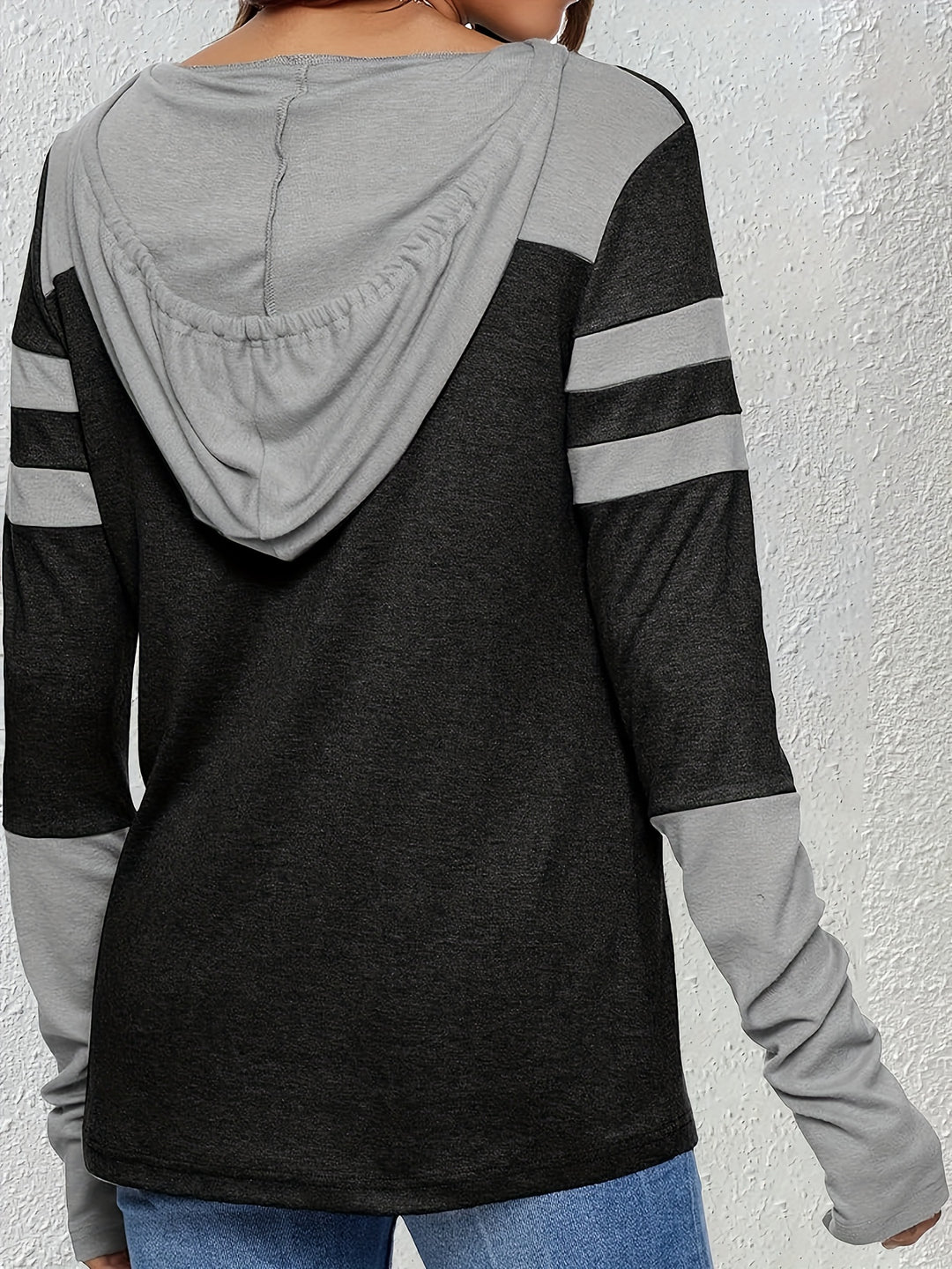 Marlene | Two-Tone Drawstring Hoodie