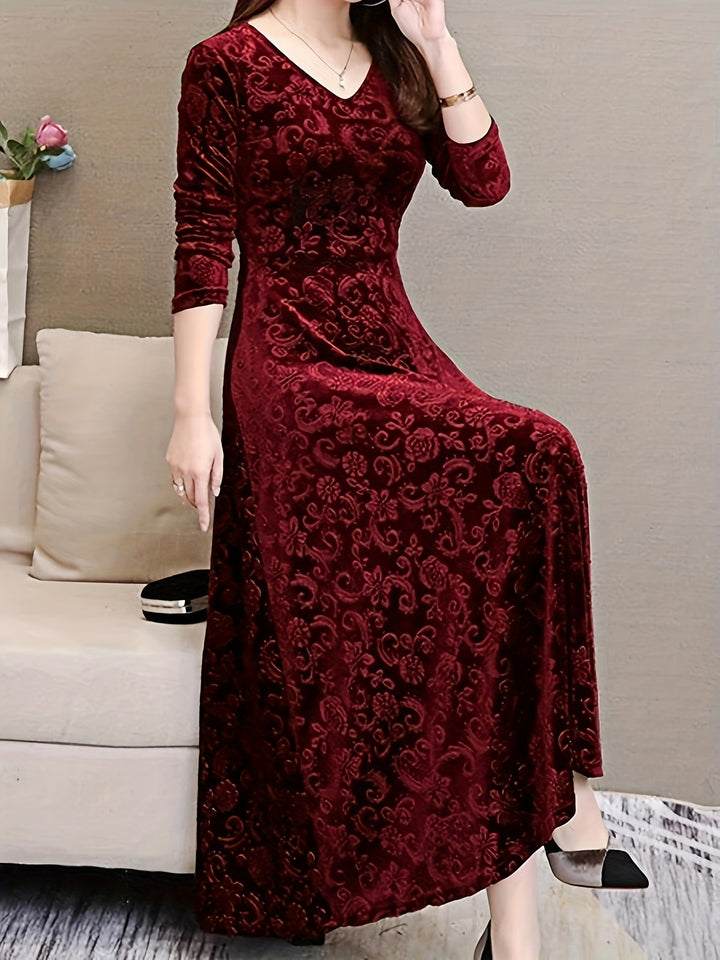Adeline | Elegant Long-Sleeve Midi Dress