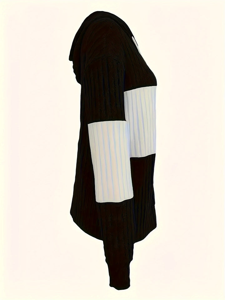 Cecilia | Textured Colour-Block Hooded Jacket