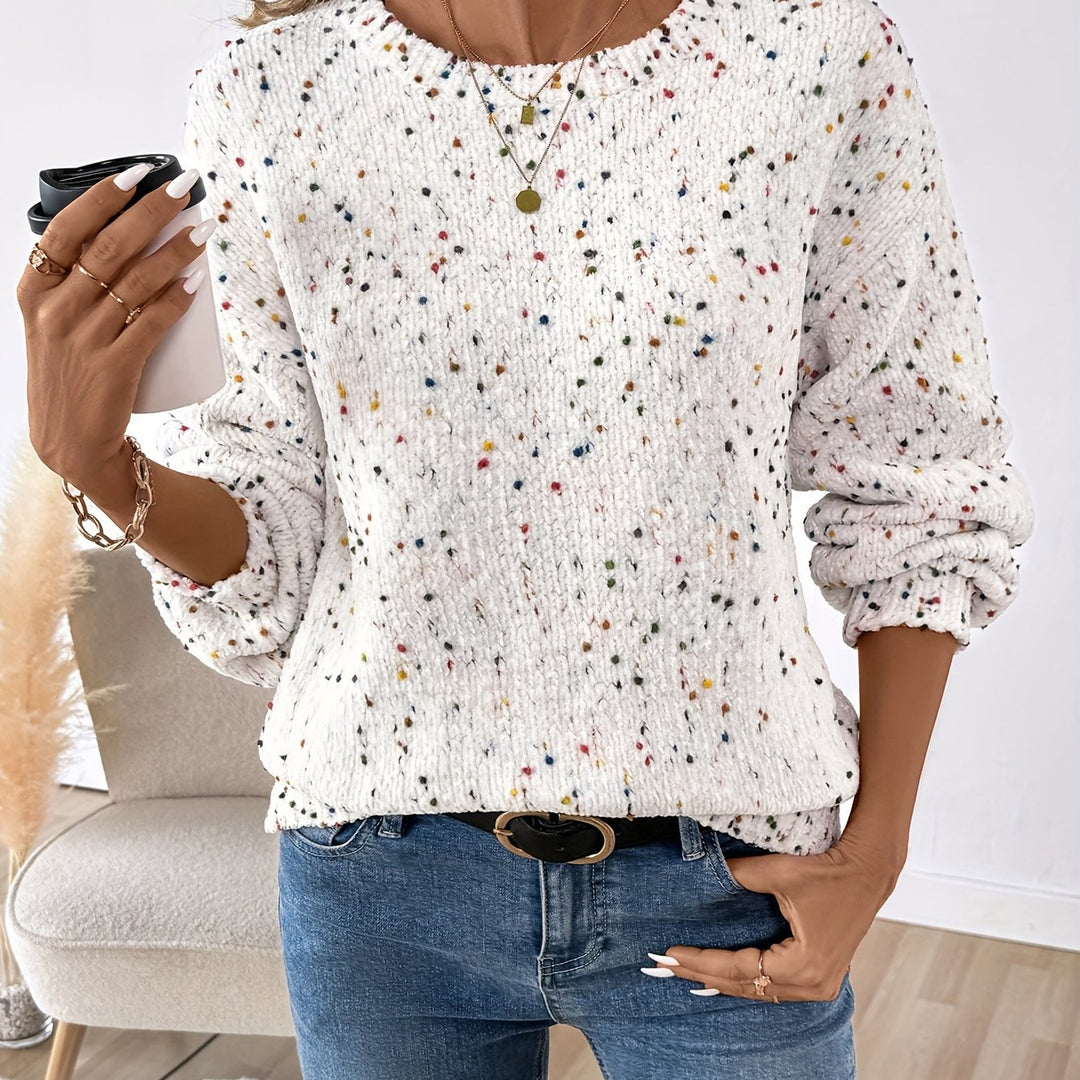 Sylvia | Speckled Round Neck Sweater