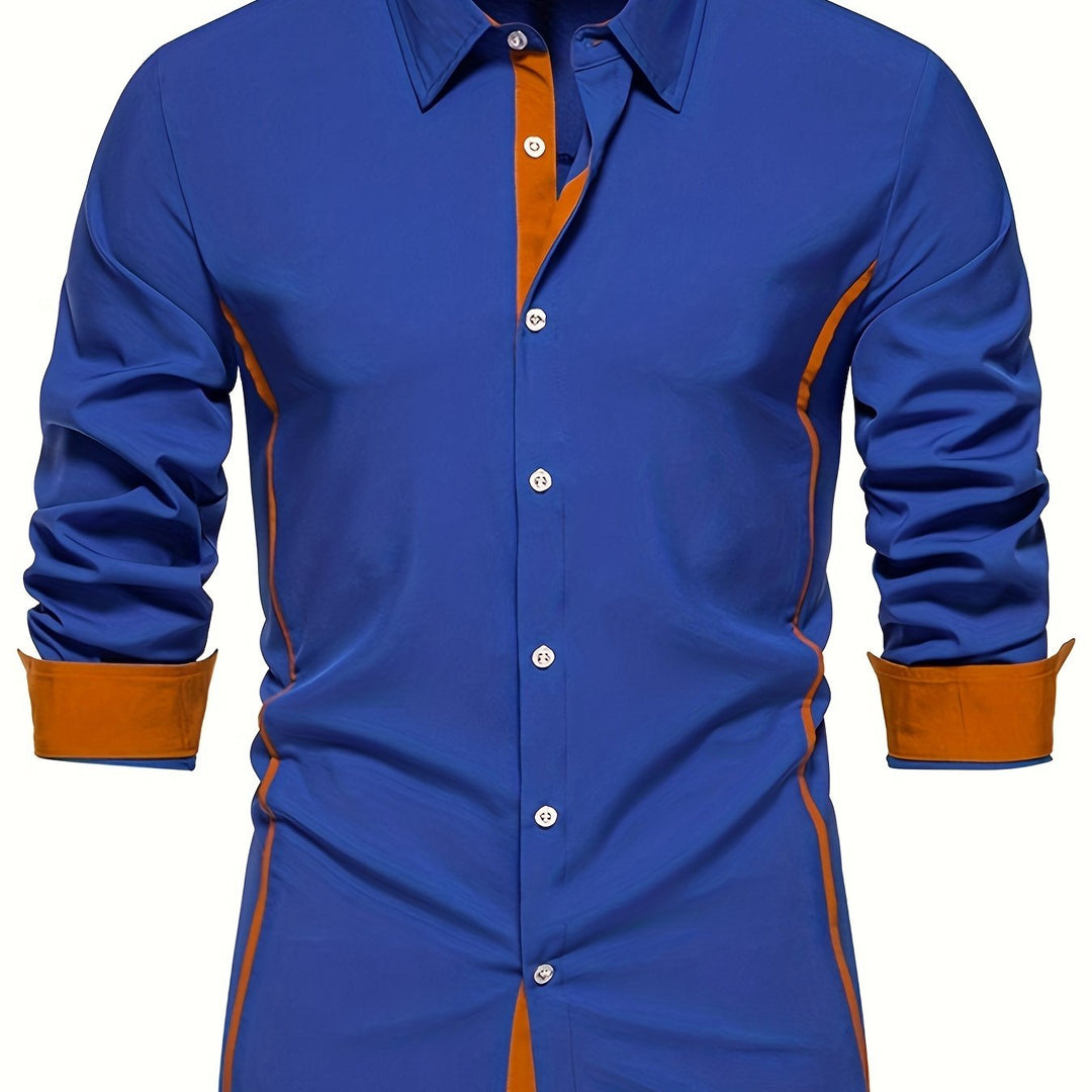 Anthony | Contrast Trim Button-Up Shirt