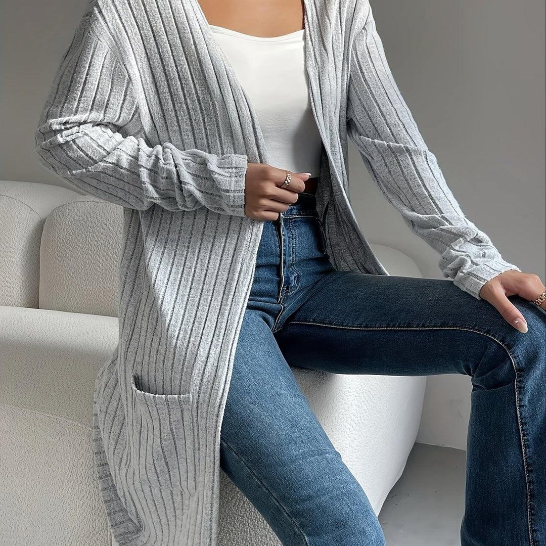 Ophelia | Ribbed Open-Front Cardigan