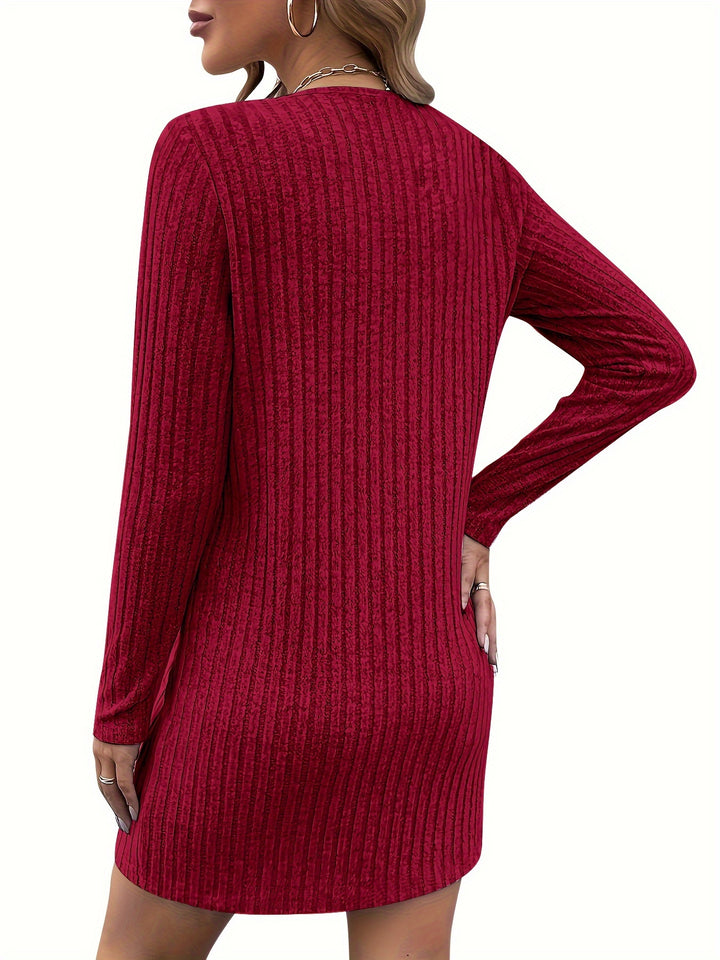 Bernice | Zip-Neck Ribbed Dress