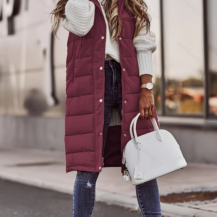 Helen | Longline Hooded Padded Vest