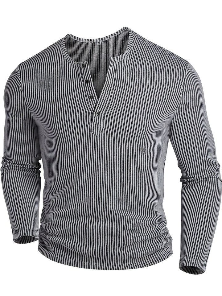 Griffin | Textured Ribbed Henley Shirt