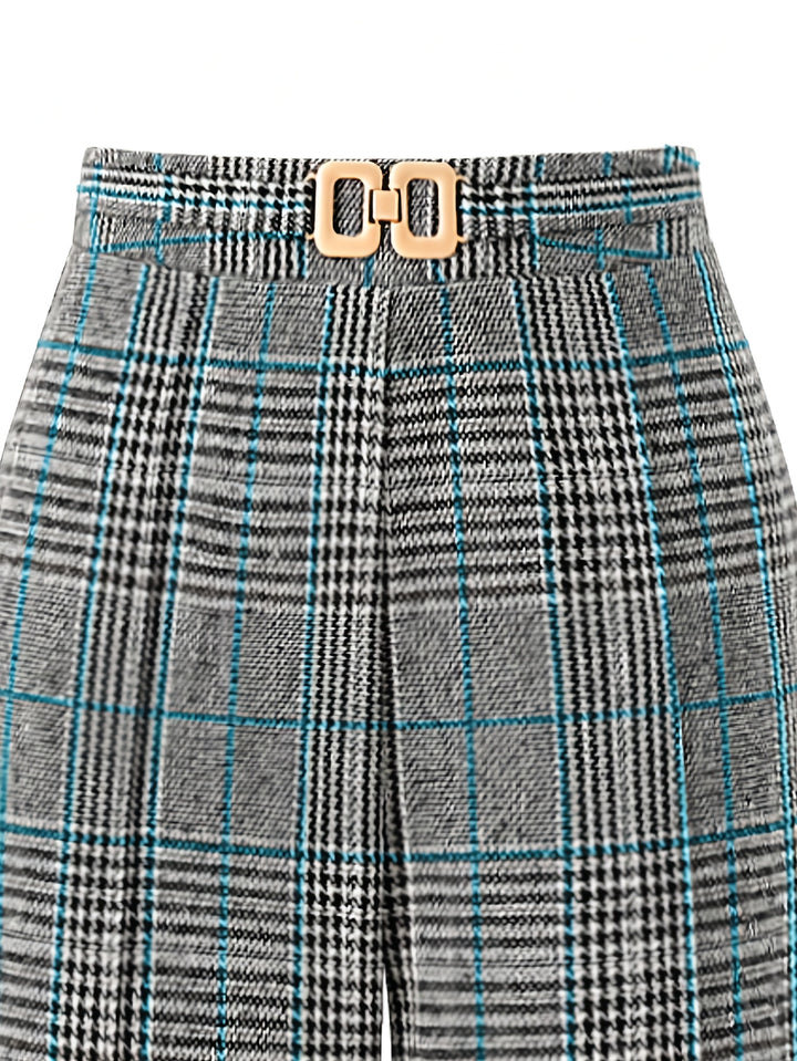 Matilda | Wide-Leg Plaid Trousers