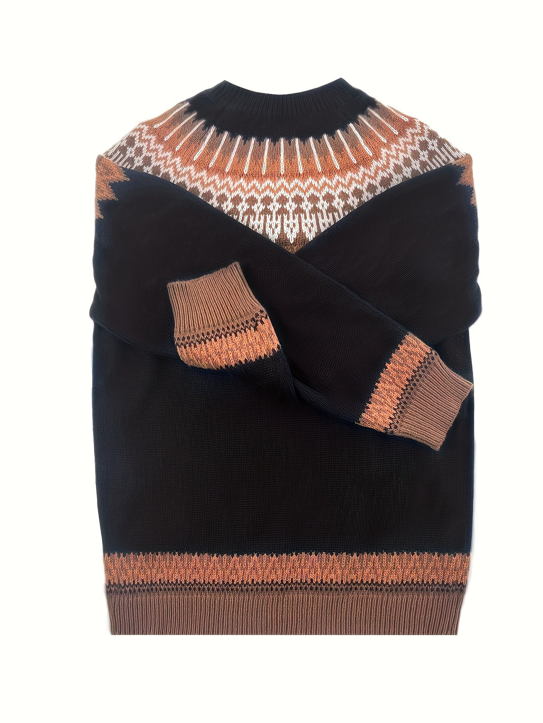 Brenna | Chunky Jacquard Round Neck Sweater