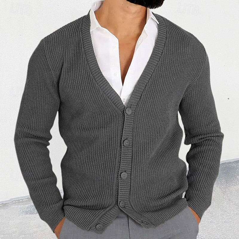 Calvin | Classic V-Neck Button-Down Cardigan