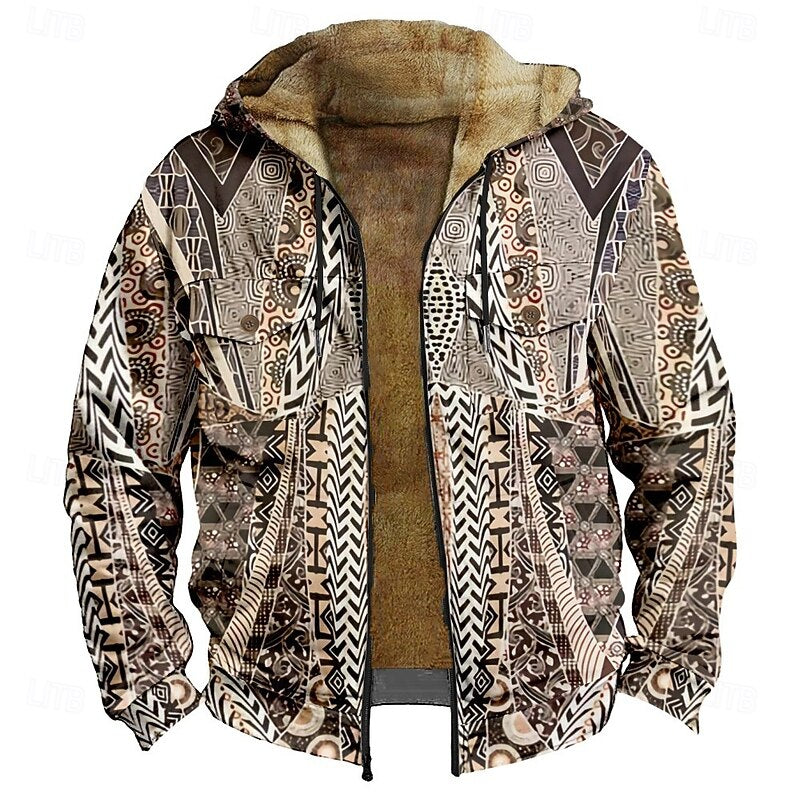 Elias | Patterned Zip Hooded Jacket