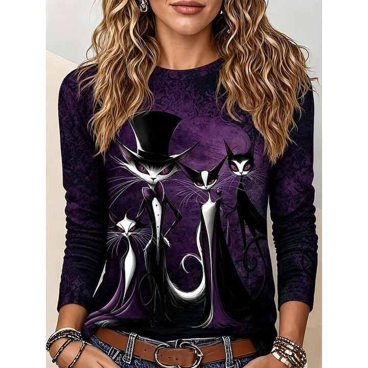 Katherine | Halloween Gothic Graphic Long-Sleeve Top