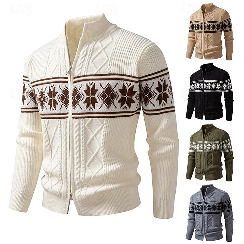 Byron | Fair Isle Zip Cardigan