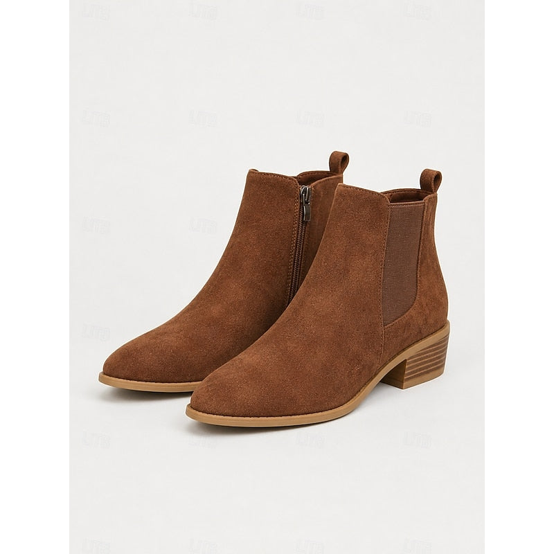 Vivienne | Pointed-Toe Block Heel Ankle Boots