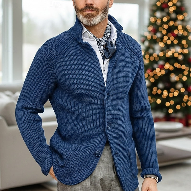 Archer | Textured Stand-Collar Cardigan