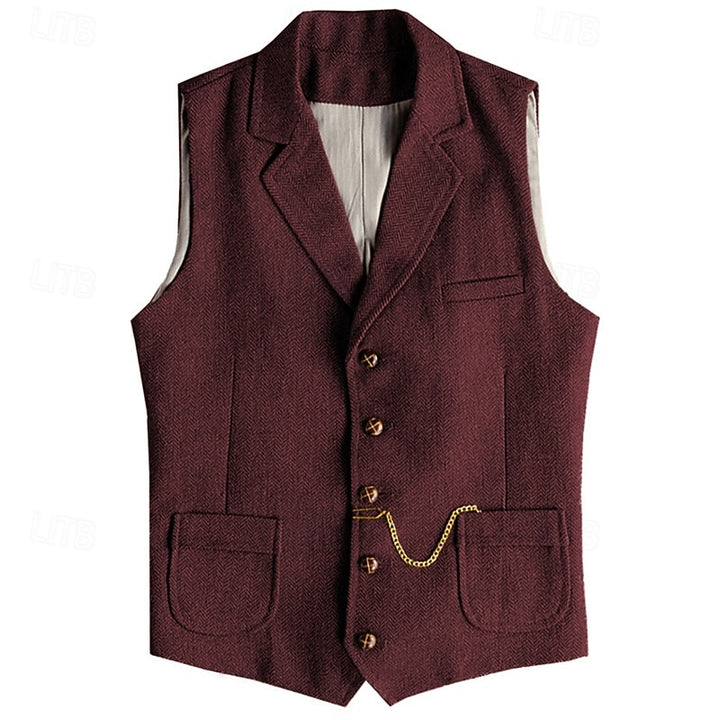 Desmond | Herringbone Tailored Waistcoat