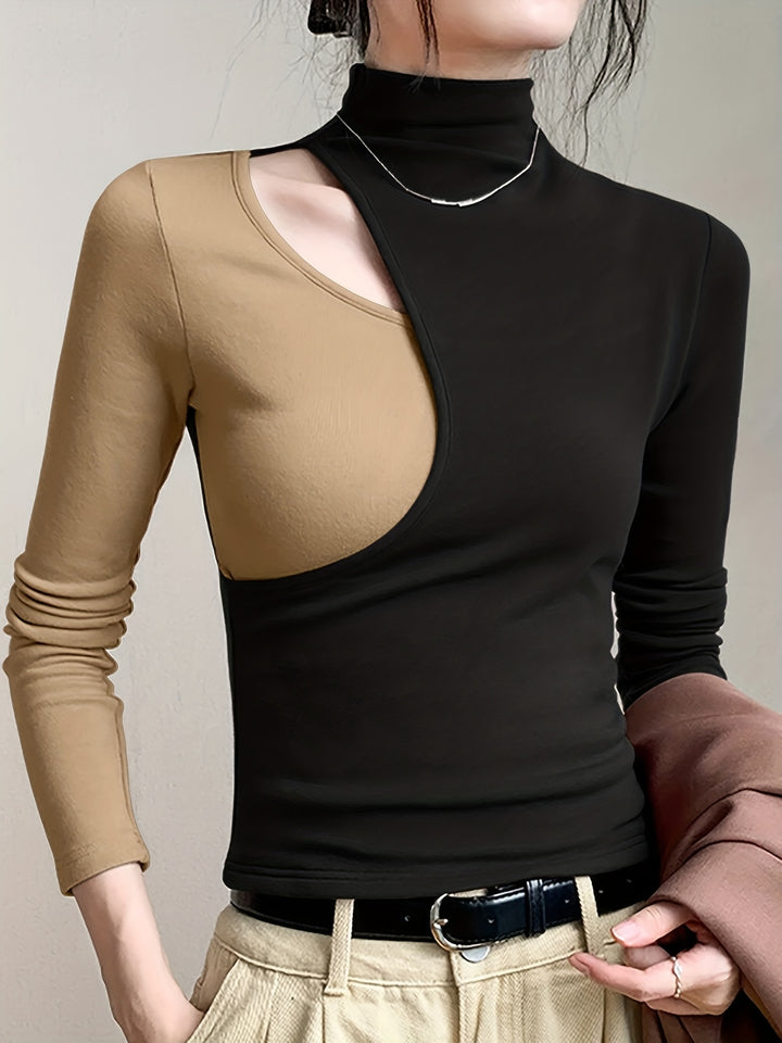 Eliana | Cutout Mock Neck Top