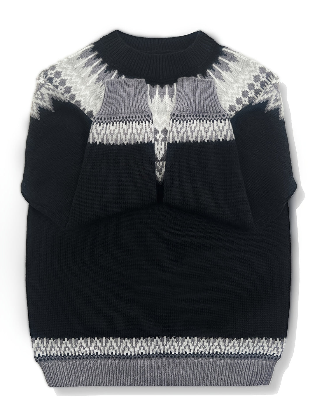 Brenna | Chunky Jacquard Round Neck Sweater