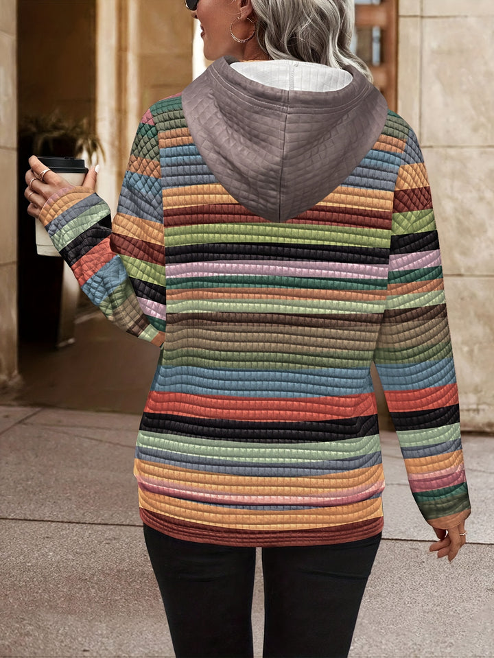 Tessa | Striped Textured Hoodie