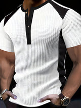 Everett | Textured Contrast Henley Shirt
