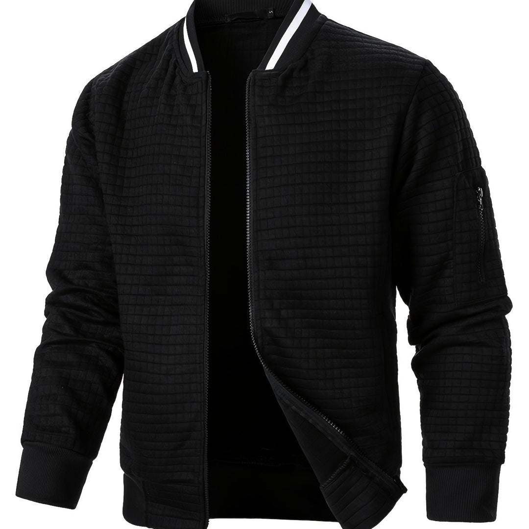 Raymond | Textured Zip-Up Bomber Jacket