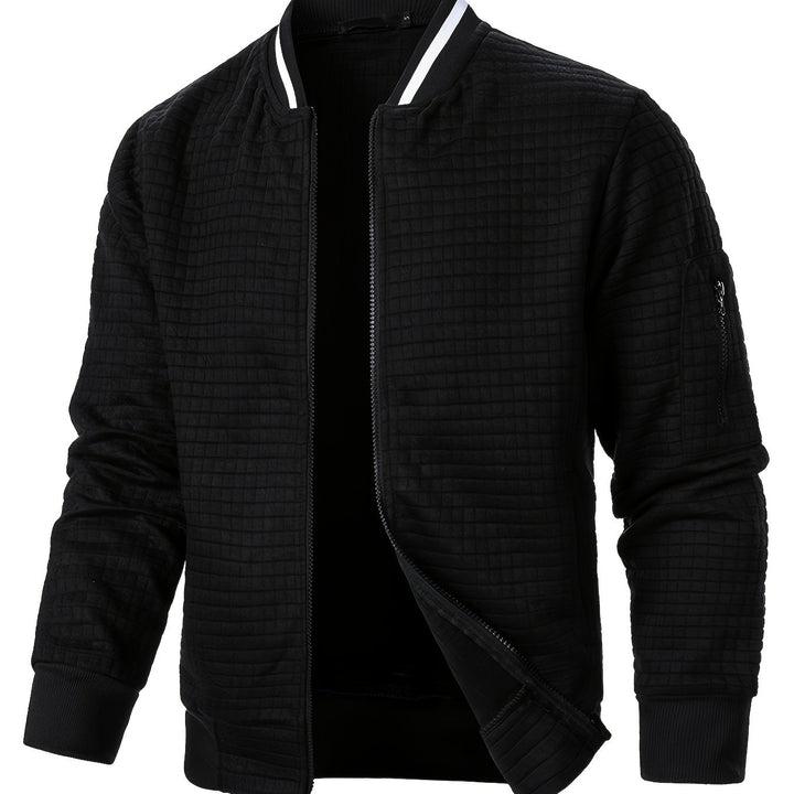 Raymond | Textured Zip-Up Bomber Jacket