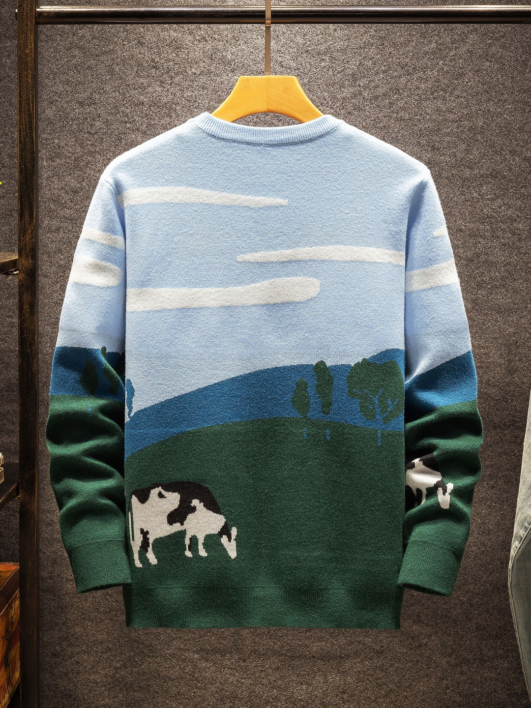 Dorian | Pastoral Scene Crew Neck Sweater