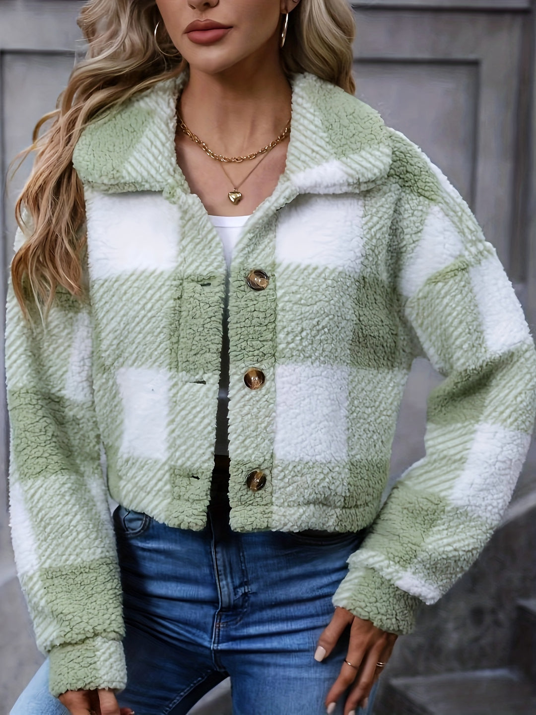 Marnie | Cozy Cropped Plaid Jacket