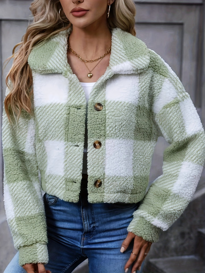 Marnie | Cozy Cropped Plaid Jacket
