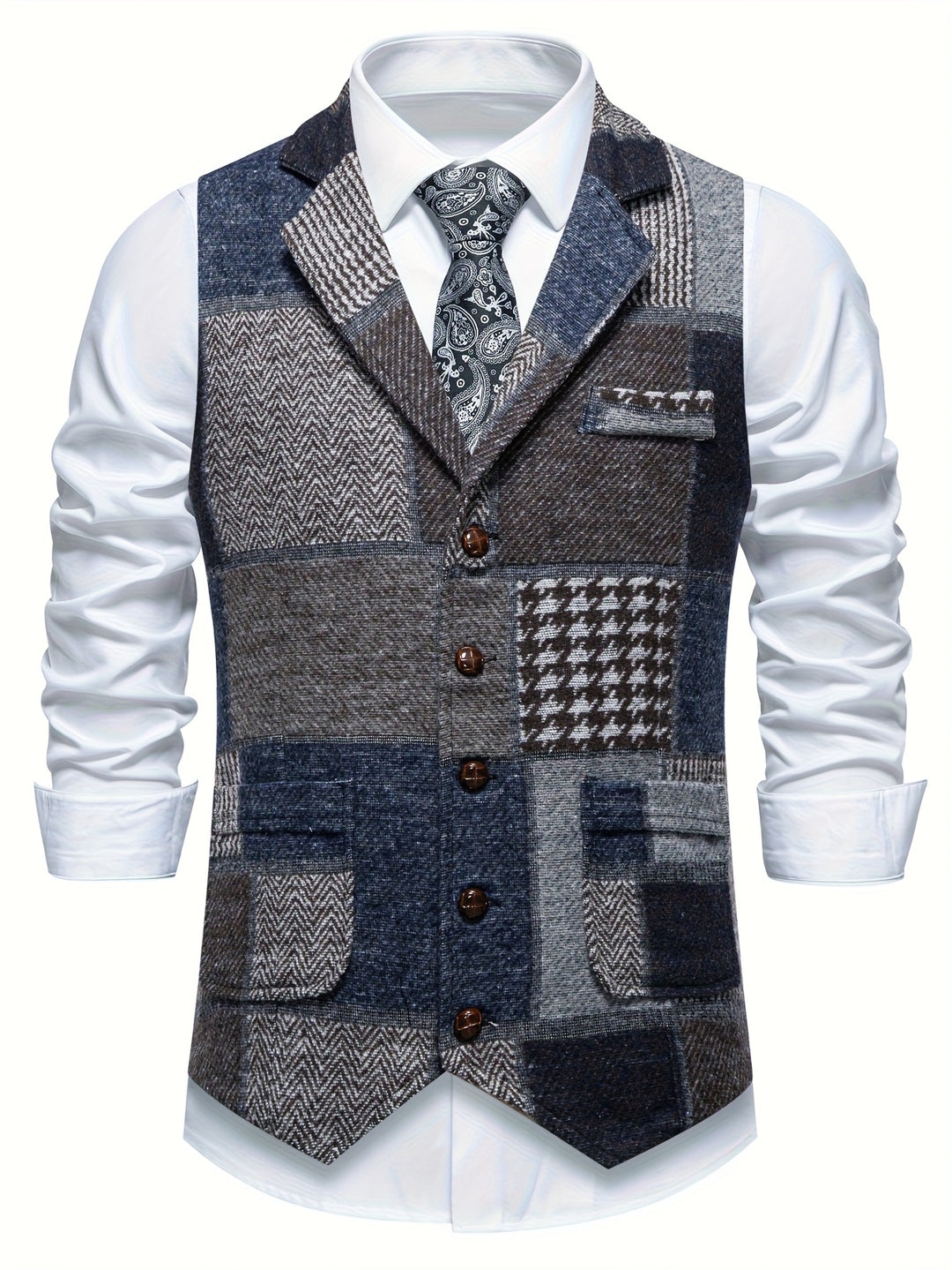 Tobias | Patchwork Tailored Waistcoat