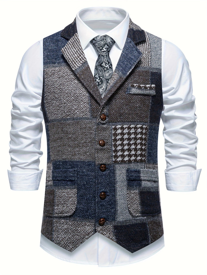 Tobias | Patchwork Tailored Waistcoat