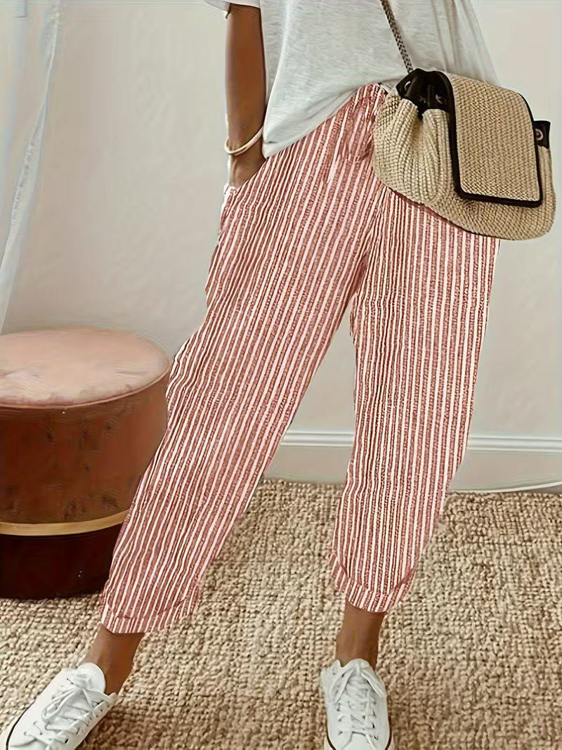 Marley | Striped Wide-Leg Casual Pants