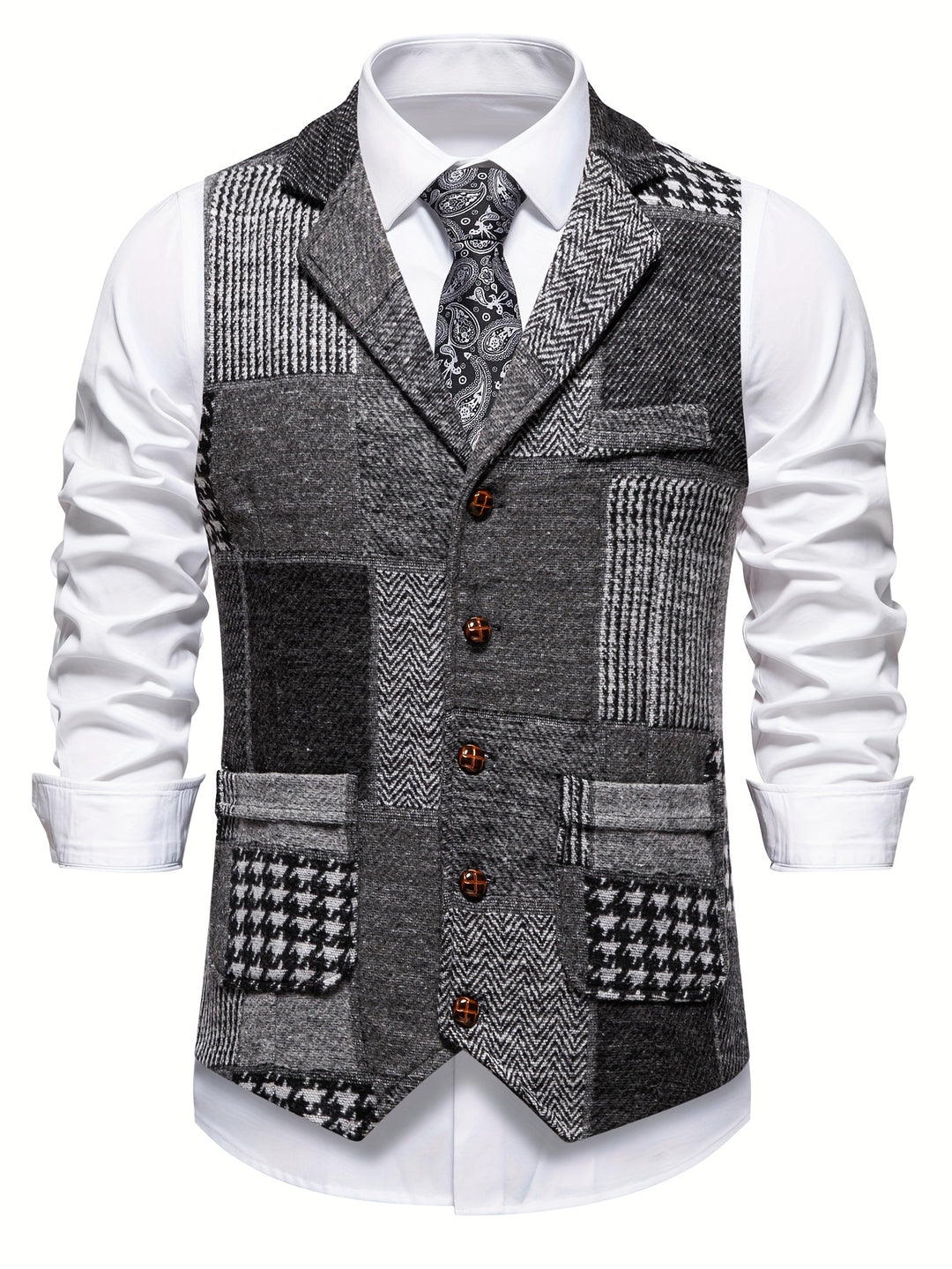 Tobias | Patchwork Tailored Waistcoat