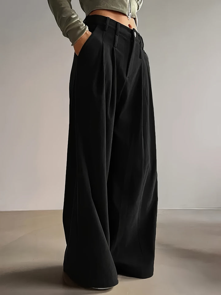 Celine | Pleated Wide-Leg Trousers