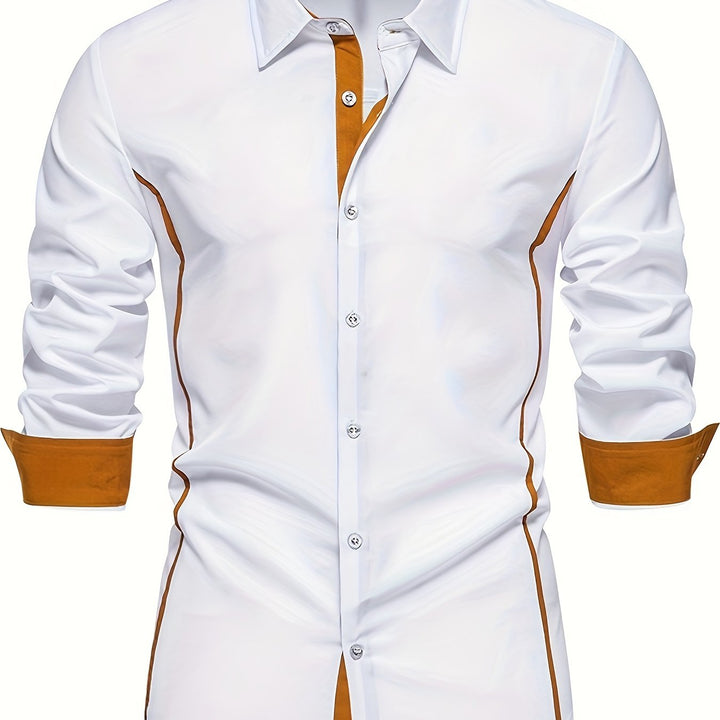Anthony | Contrast Trim Button-Up Shirt