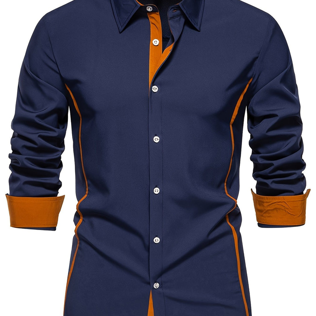 Anthony | Contrast Trim Button-Up Shirt
