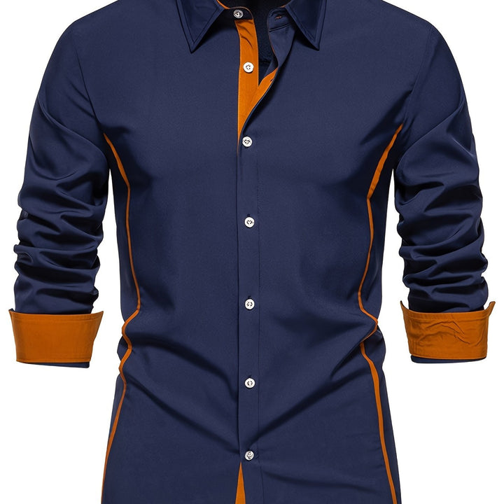 Anthony | Contrast Trim Button-Up Shirt