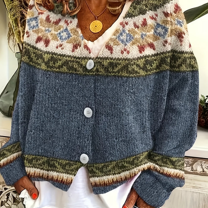 Harlow | Patterned Button-Front Cardigan