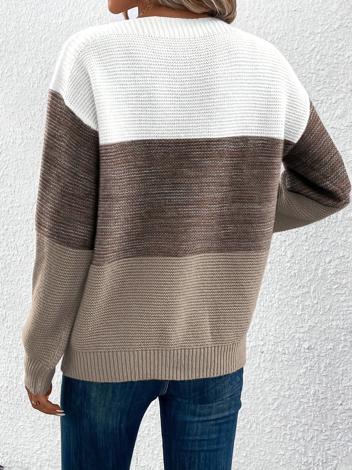Serena | Color-Blocked Drop-Shoulder Sweater