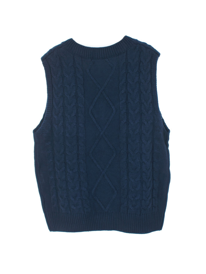 Cora | Cozy Cable-Knit V-Neck Sweater Vest