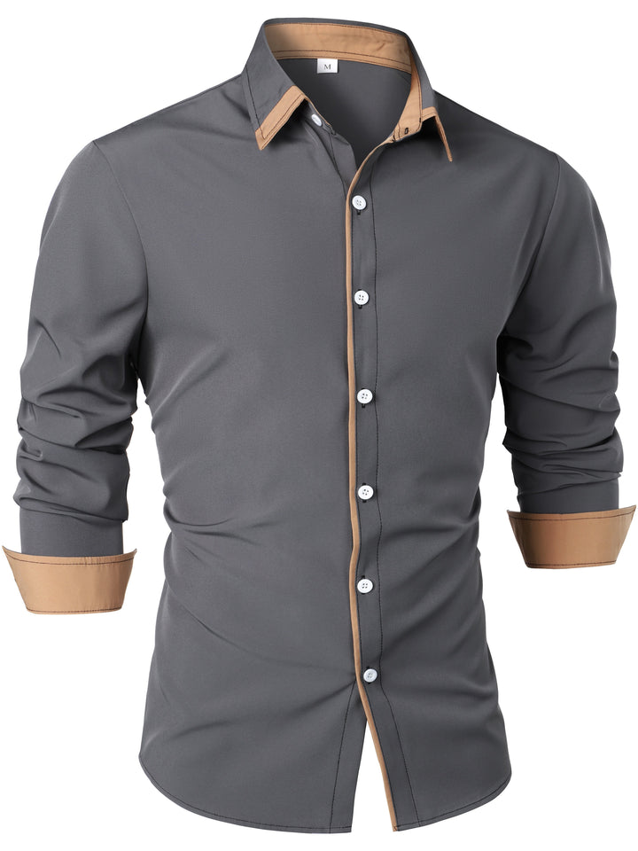 Lucille | Contrast-Trim Long Sleeve Shirt