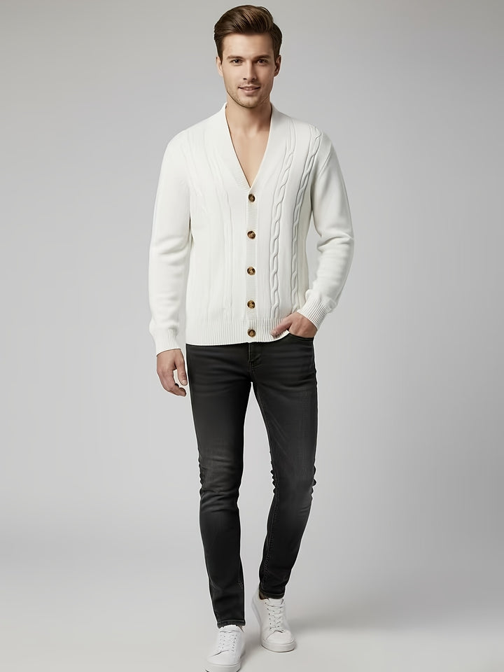 Trevor | Cable-Knit Button Cardigan