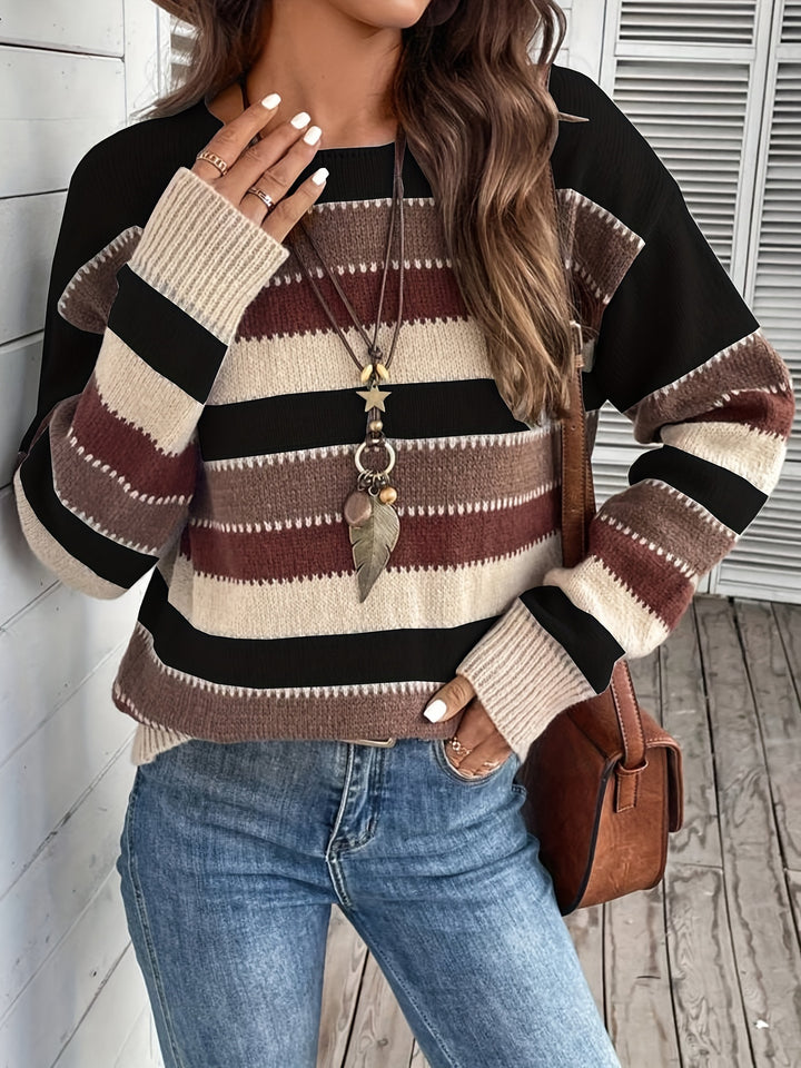 Maren | Cozy Striped Round-Neck Sweater