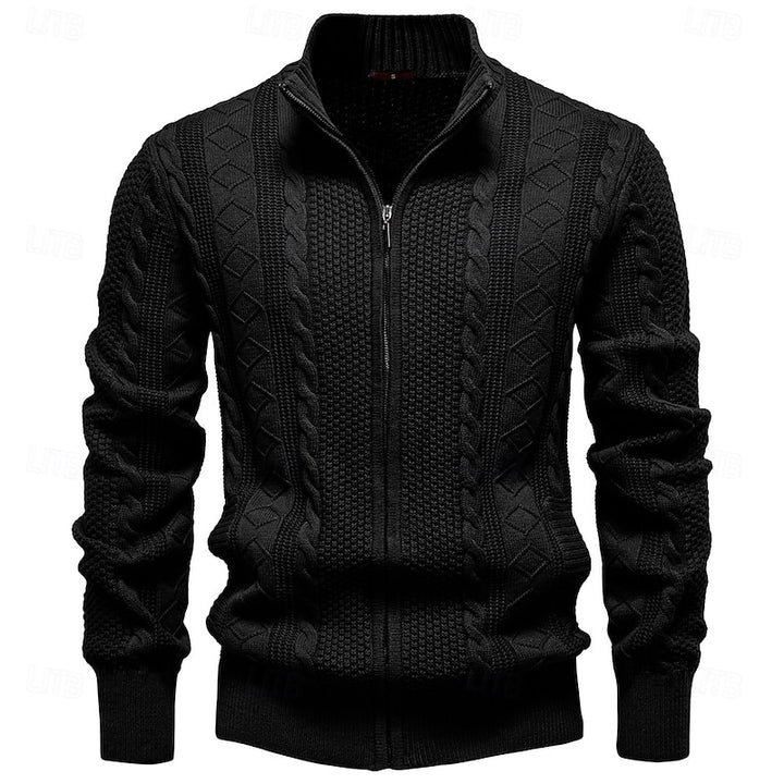 Gerard | Textured Zip-Up Cardigan