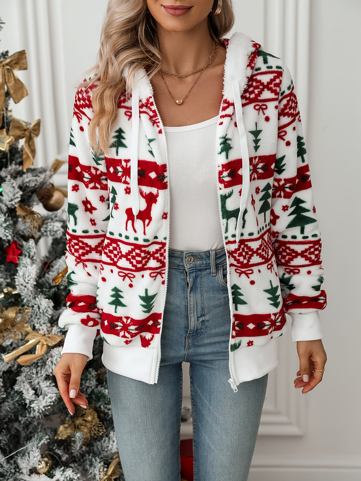Coraline | Cozy Christmas Hooded Zip Cardigan