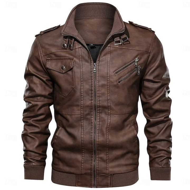 Franklin | Rugged Stand-Collar Biker Jacket