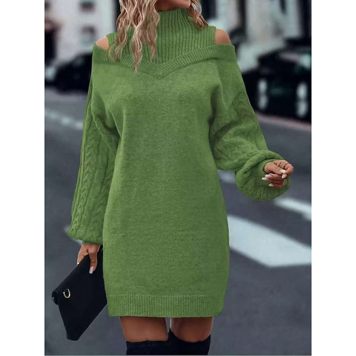 Winifred | Cold-Shoulder Turtleneck Sweater Dress