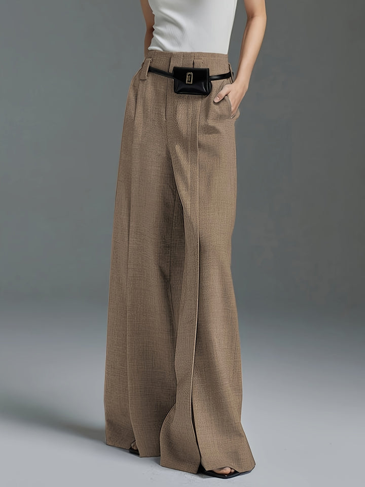 Lorraine | Wide-Leg Slit Trousers