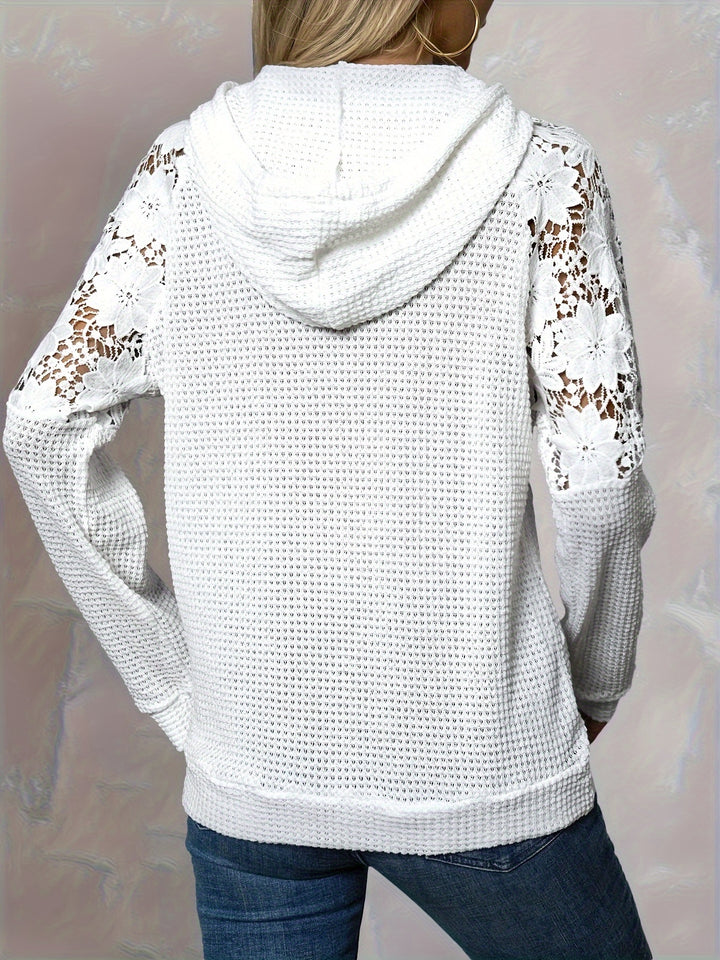 Linnea | Floral-Trimmed Hooded Top